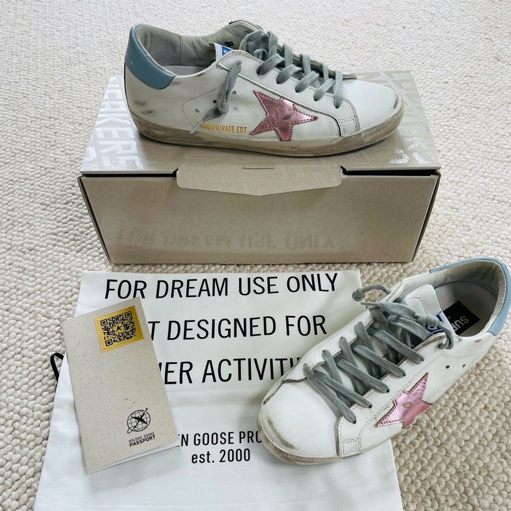 *Offer* GOLDEN GOOSE PRIVATE EDITION PINK BLUE SUPERSTAR SNEAKERS 38